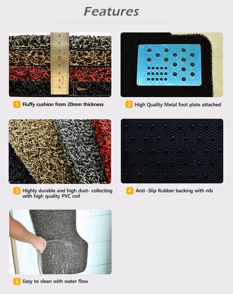 HONDA ACCORD SEDAN 2013-2017 RED PVC COIL FACTORY CUSTOM FIT CARPET FLOOR MATS Foto 3 de 4