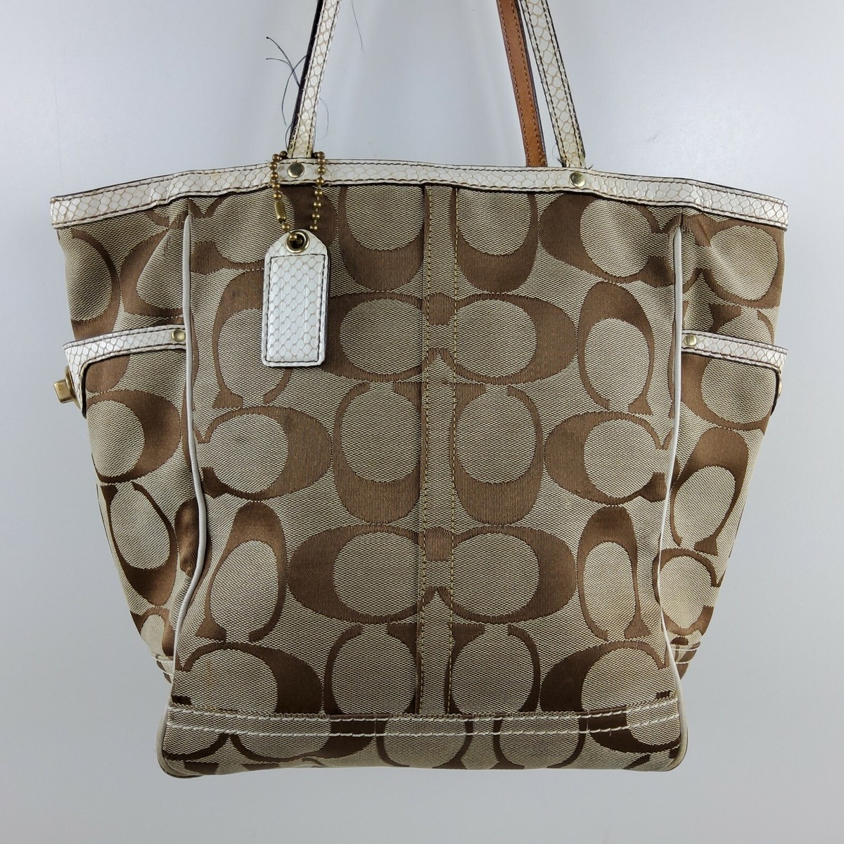 【在庫処分】BURBERRY アニエスベー セリーヌ COACH バッグ 8点 Coach Signature 8626 Snake Trim Shoulder Handbag Purse Tote | eBay