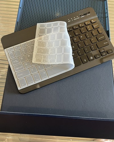 Wireless Keyboard for Tablet 10in Navy Blue Faux Leather - Picture 8 of 16
