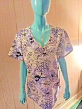 Actual L Scrub Top Floral Medical Uniform Dental Nurse Veterinarian Hospital