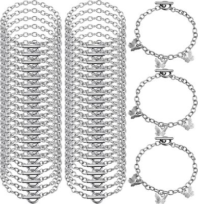 45 Pieces Bracelet Chains With Ot Toggle Clasp Stainless Steel Bracelet Link Cha