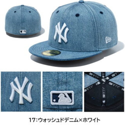 NEW ERA 59 FIFTY Cap New York Yankees Washed Denim x White Size 7 7/8 Japan