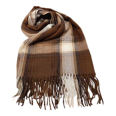 Sciarpa Uomo Viscosa Poliestere Sfrangiata Coprispalle 190x60 In