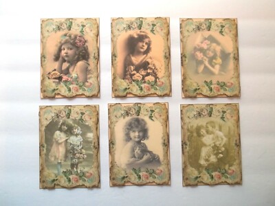 3D UPick Victorian Vintage Ladies Framed Pansy  Scrapbook Card Embellishment