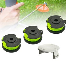3~6Pack Replacement Spool Line & Cover for Ryobi RAC143 36V Grass Trimmer Spool