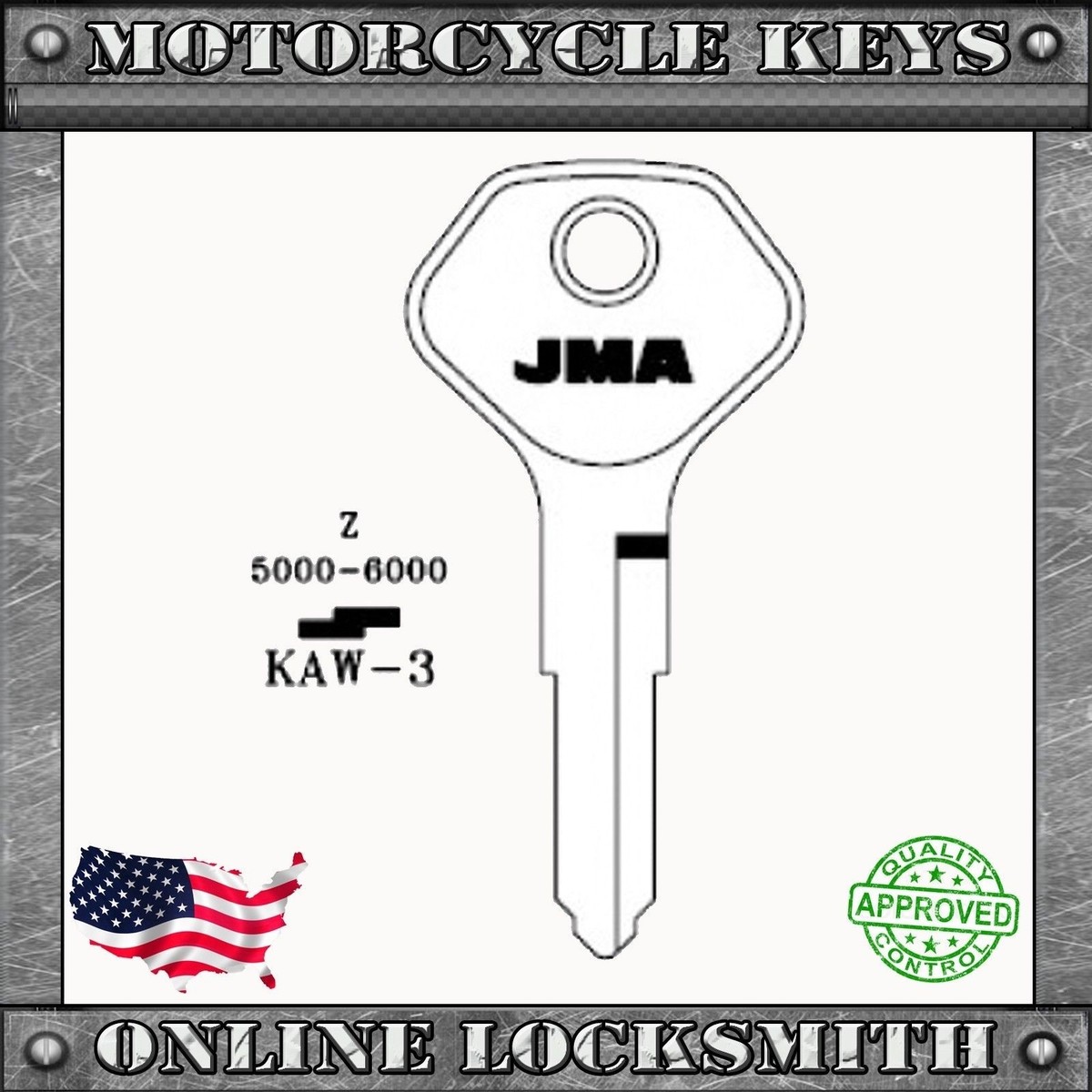 New Uncut Replacement Key For Kawasaki Motorcycles 1979+ Keyway