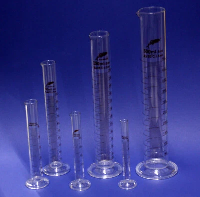 JOANLAB Messzylinder aus Boro 3.3 Glas Größen: 10ml, 25ml, 50ml, 100ml, 250ml oder 500ml