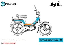 Kit Graphiques Autocollants En Cristal 0,5Mm!!! Cyclomoteur Piaggio Si Mod.11