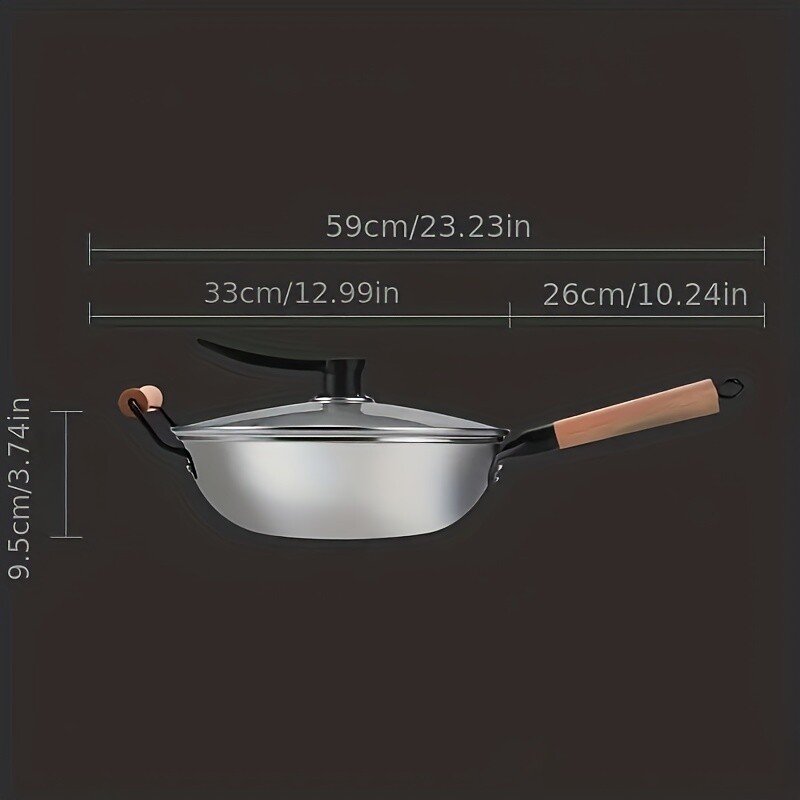1pc Nonstick Frying Pan With Glass Lid, Skillet, Woks & StirFry Pans