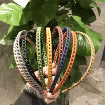 Girls Chain Fashion Matte Simple Headband Headwear Head Hoop Hairband