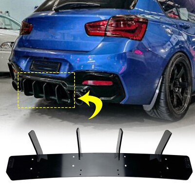 QCHIAN Diffuseur Chocs Arrière Voiture pour BMW 1 Series F20 F21 M135i M140i 2015 2016 2017 2018, Becquet de Diffuseur de Lèvre de Pare-Chocs Arrière, Anti-Rayure Anti-Collision Châssis Déflecteur