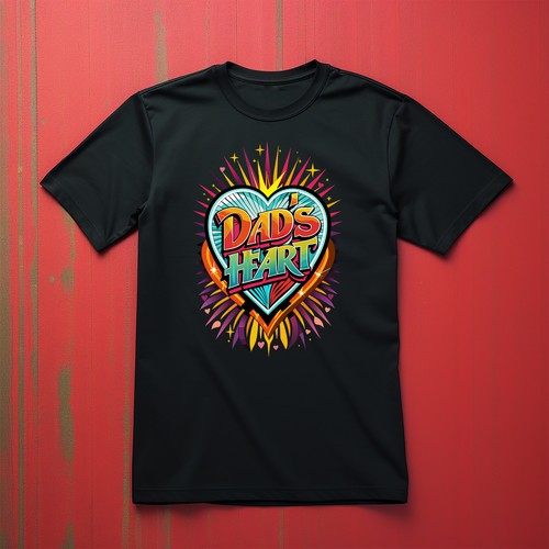 Dad's Heart T-shirt - Wear Your Heart On Your Sleeve! 100% cotton, Funny Tee, Un - Picture 6 of 46