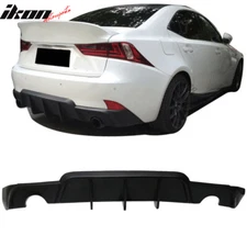 Fits 14-16 Lexus IS250 IS350 IS300 W Style Rear Bumper Lip Shark Fin Diffuser PU