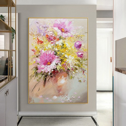 Wall Decor for Living Room Bedroom Abstract Wall Art Modern Gold Flower Oil - Picture 4 of 5