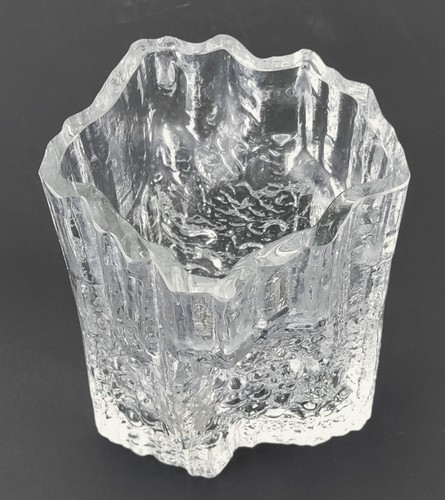 Vintage Signed TW Tapio Wirkkala Iittala Finland Pinus Art Glass Ice Vase 6.5" - Picture 5 of 7