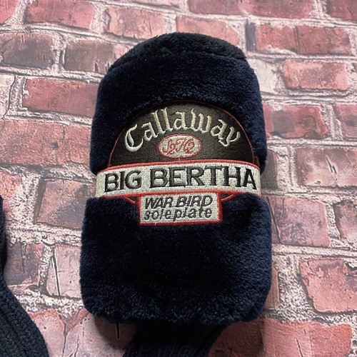 CALLAWAY BIG BERTHA WARBIRD FAIRWAY WOOD HEADCOVER - Black Plush Head Cover GOOD - Picture 2 of 4