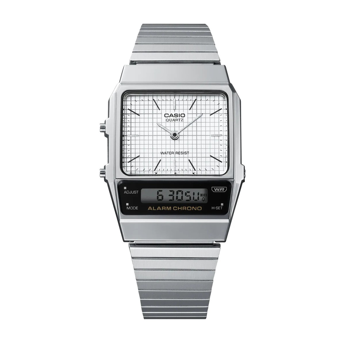 Casio AQ800E-7A, Vintage Styled Analog/Digital Silvertone Watch