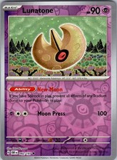 Pokemon TCG Lunatone S&V Obsidian Flames 092/197 Reverse Holo Uncommon Card NM
