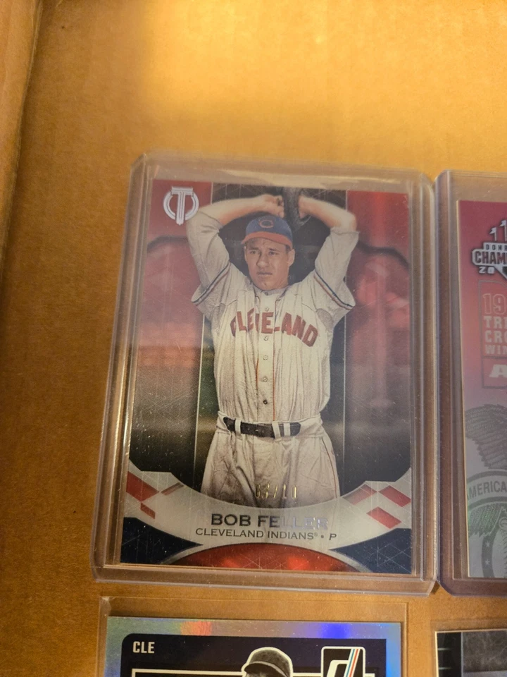 Lote de tarjetas insertadas paralelas serie Bob Feller #D RARO SP 2019 Tribute Red/10/25 Foto 2 de 4