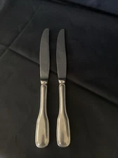 2 DJ Korea Stainless Dinner Table Knives  Round Tip Outline Replacement