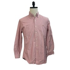 Ralph Lauren Dress Shirt Men 15.5 Pink Custom Fit Pony Logo Custom Fit Button Up