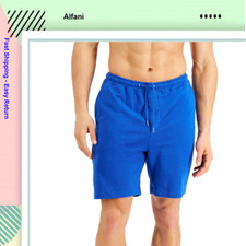  40 Alfani Men  s Moisture-Wicking Pajama Shorts Cotton-Polyester Blue size XL