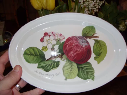PORTMEIRION POMONA HOARY MORNING APPLE ELDEST TYPE OVAL PLATTER UNUSED BUYITNOW!