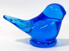 Vintage Bluebird of Happiness Glass Figurine Signed by Leo Ward 1996