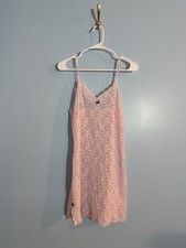 victoria  s secret sheer pink lace slip dress with bow detail measurements added