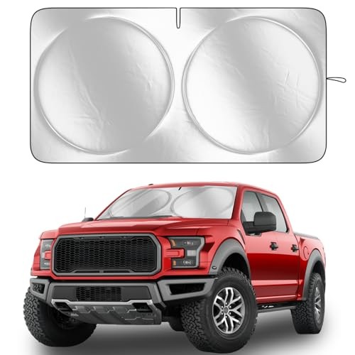 Car Windshield Sun Shade - 240T Polyester 64x32 Inches for UV Protection