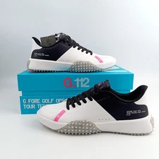 G/Fore Men's G.112 Golf Shoes Snow/Onyx Waterproof PU Leather Sneaker US 10-12
