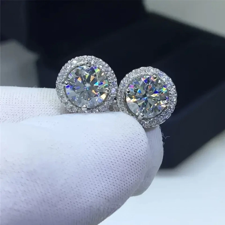 Orecchini in argento 925 e moissanite da 1.0 carati - Imagen 2 de 4