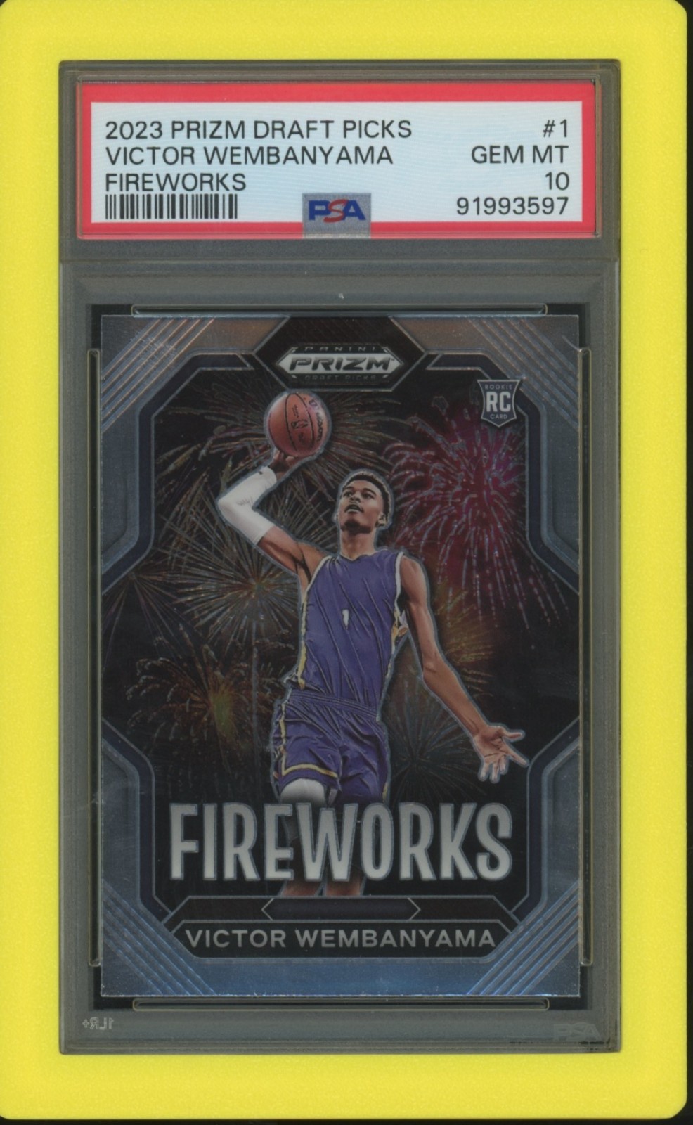 2023 Prizm Draft Picks Victor Wembanyama Fireworks #1 PSA 10 GEM Spurs RC
