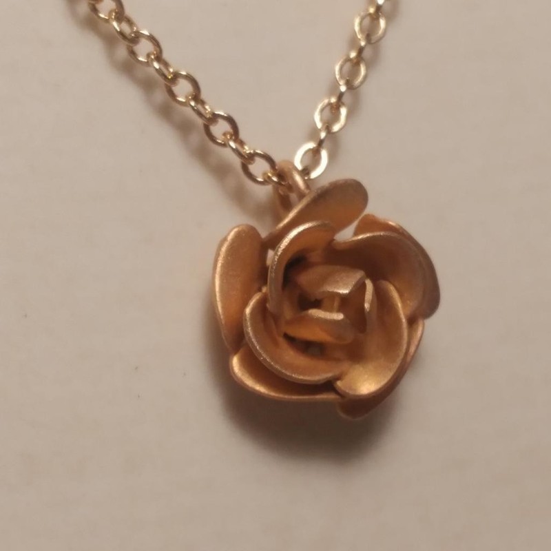 Emmons Signed Rose Pendant Necklace Vintage Emmons 11mm Rose Cable Chain 18"