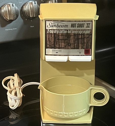 Vintage Sunbeam Hot Shot II 2-Cup Drip Coffee Hot Maker TESTED Model 17-43