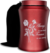 Large Cremation Urns for Adult Human Ashes, up to 220 Lbs Decorative Urn with Fl