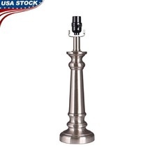 Transitional Metal Table Lamp Base Brushed Nickel Office Dorm Living Room New