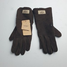 UGG Gloves Size S? Chocolate Brown Suede Fleece Lined BNWT