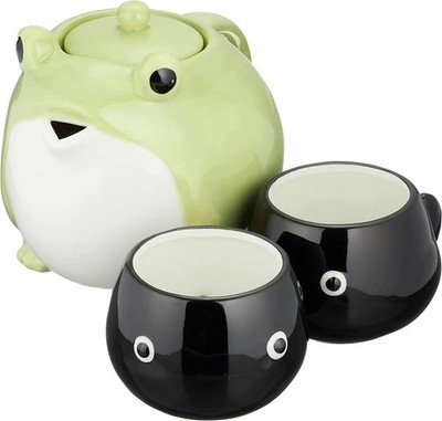 Sunart SAN3293 Cute Tableware Teapot & Tea Cup Set, Frog 20.3 Ounces, 
