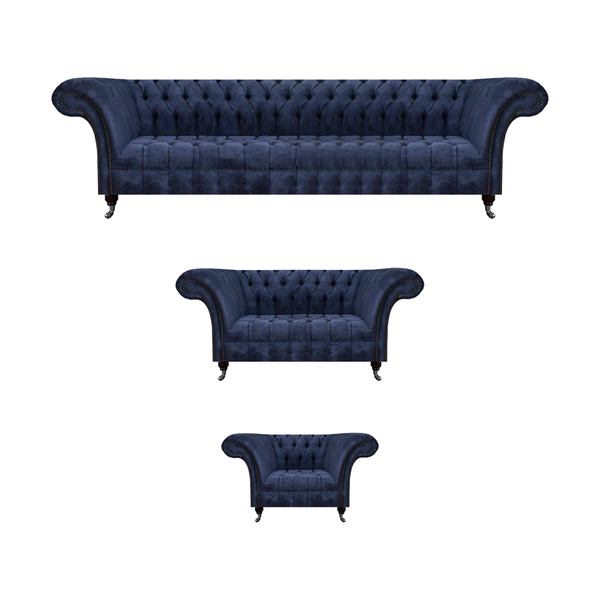 Wohnzimmer Blaue Chesterfield Couchen Designer SitzmöBel Sofagarnitur-image