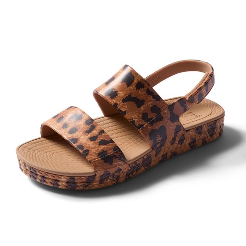 Reef Women's Water Vista Platform Sandal Adjustable Strap Leopard Size 8