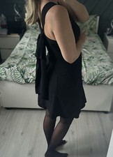 Great Plains London Black Bow Short Dress Size M