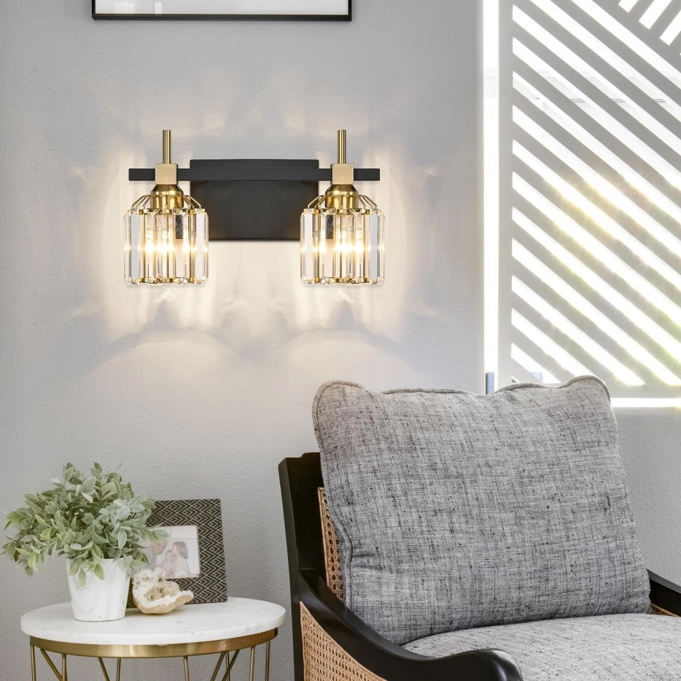 Luces de cristal sobre espejo luz de tocador de baño luces de tocador de cristal para Ba... Foto 2 de 4