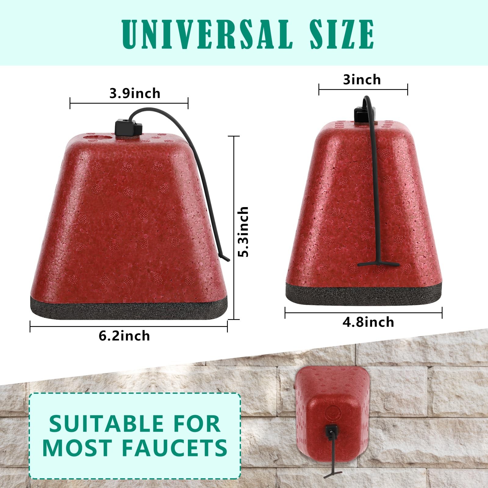 2 Pack Outdoor Faucet Covers for Winter, Heavy Duty Faucet Spigot Covers Wint...