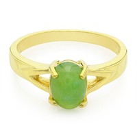 Cavill Chrysopras Ring 0,86Ct Oval GrüN Vergoldet Silber Damen