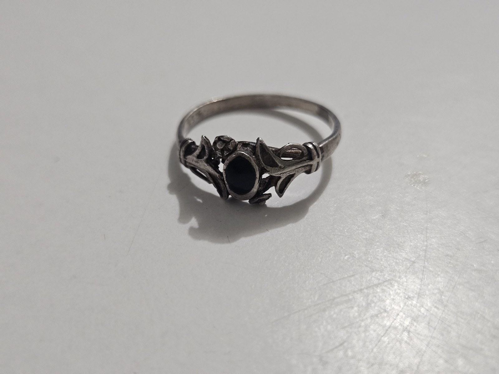 Gothic Ring Crystal Statement Silver & Black Uniq… - image 9