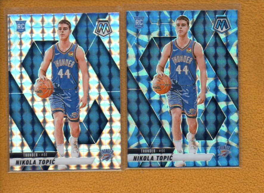 Nikola Topic 2024-25 Panini Mosaic Rookie Mosaic & Reactive Blue Prizm RC #242