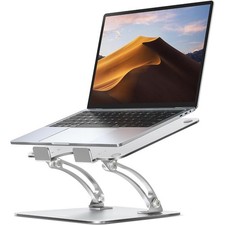 Ergonomic Adjustable Laptop Stand for Desk, Dual Foldable Computer Riser with