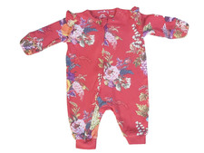 NEXT Baby Mädchen Overall 0-3M Strampler rot Gr. 50 56  100% Baumwolle Blumen