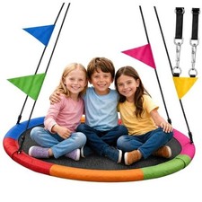 L GENDARY Saucer Swing for Kids and Adults - 40 Inch Round Circle Rainbow